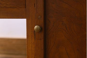 レトロ家具　昭和レトロ　総ケヤキ材　天板一枚板!杢目が美しいビンテージデスク(片袖机、在宅ワーク、在宅用文机、在宅ワーク、在宅用座卓)