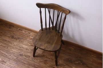 ヴィンテージ家具　ビンテージ　上品な佇まいのスティックバックチェア(椅子、ダイニングチェア)(1)