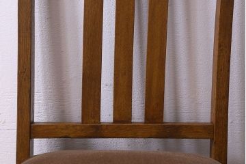 レトロ家具　昭和レトロ　ナラ材　シンプルなデザインのチェア(椅子、ダイニングチェア、ワークチェア)