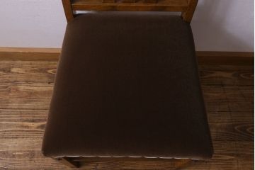レトロ家具　昭和レトロ　ナラ材　シンプルなデザインのチェア(椅子、ダイニングチェア、ワークチェア)