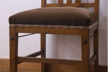 レトロ家具　昭和レトロ　ナラ材　シンプルなデザインのチェア(椅子、ダイニングチェア、ワークチェア)