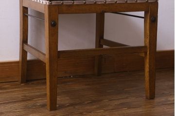 レトロ家具　昭和レトロ　ナラ材　シンプルなデザインのチェア(椅子、ダイニングチェア、ワークチェア)