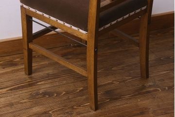 レトロ家具　昭和レトロ　ナラ材　シンプルなデザインのチェア(椅子、ダイニングチェア、ワークチェア)