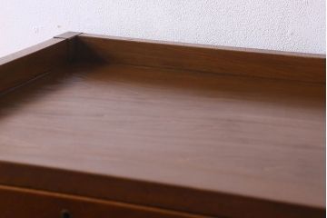 レトロ家具　昭和レトロ　カバ材製のシンプルなヴィンテージチェスト(引き出し、衣装箪笥、ビンテージ)