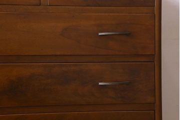 レトロ家具　昭和レトロ　カバ材製のシンプルなヴィンテージチェスト(引き出し、衣装箪笥、ビンテージ)