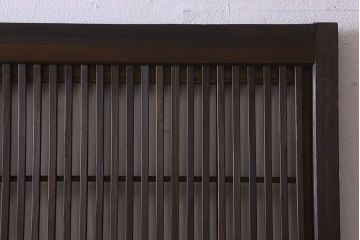 和製アンティーク　和モダンな雰囲気漂うガラス帯の格子戸(引き戸、建具)2枚セット