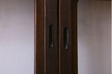 和製アンティーク　和モダンな雰囲気漂うガラス帯の格子戸(引き戸、建具)2枚セット