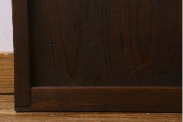 和製アンティーク　和モダンな雰囲気漂うガラス帯の格子戸(引き戸、建具)2枚セット