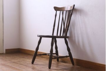 ヴィンテージ家具　ビンテージ　上品な佇まいのスティックバックチェア(椅子、ダイニングチェア)(2)