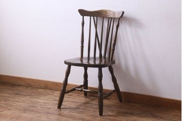 ヴィンテージ家具　ビンテージ　上品な佇まいのスティックバックチェア(椅子、ダイニングチェア)(3)