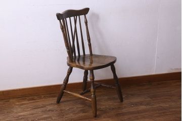 ヴィンテージ家具　ビンテージ　上品な佇まいのスティックバックチェア(椅子、ダイニングチェア)(3)