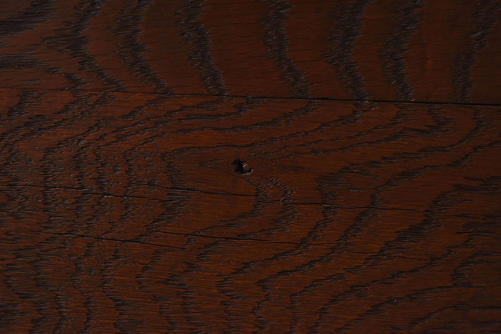 アンティーク雑貨　和製アンティーク　ナラ材　古い木味が魅力的なキャスター付きごみ箱(木箱)(1)