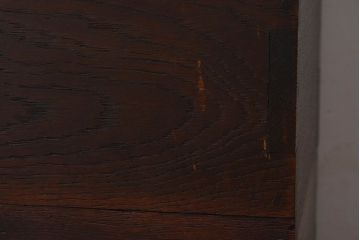 アンティーク雑貨　和製アンティーク　ナラ材　古い木味が魅力的なキャスター付きごみ箱(木箱)(1)