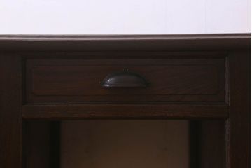 アンティーク家具　和製アンティーク　総ケヤキ材　大正ロマン香る両面両袖机(ワークデスク、在宅ワーク、在宅用)