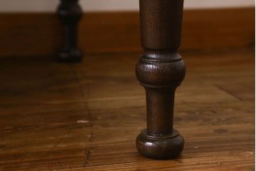 アンティーク家具　和製アンティーク　総ケヤキ材　大正ロマン香る両面両袖机(ワークデスク、在宅ワーク、在宅用)