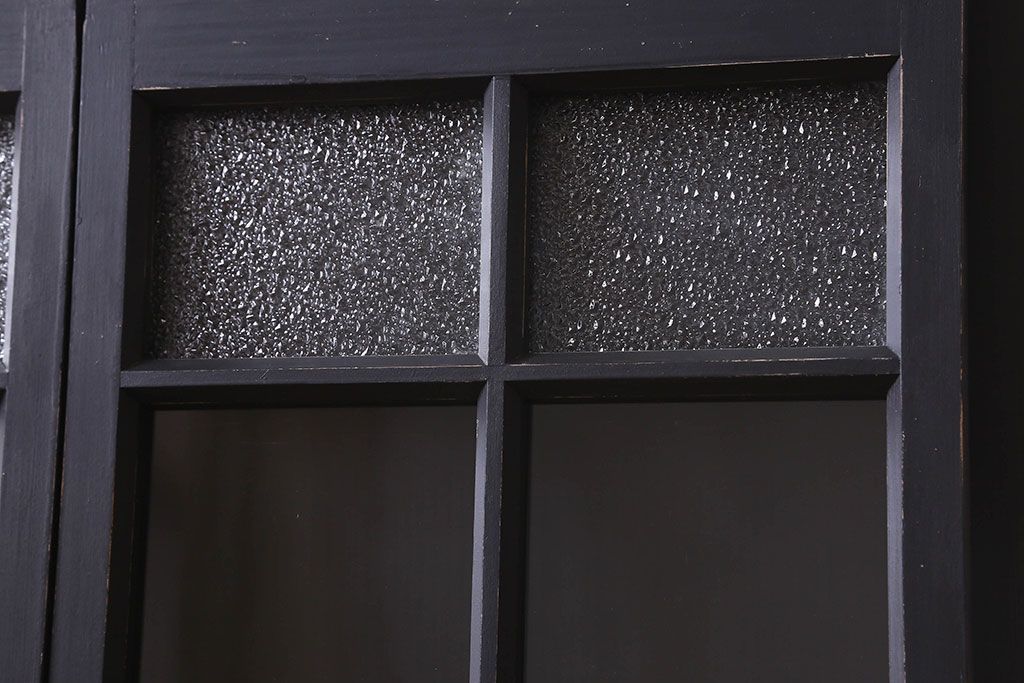 和製アンティーク　モダンな雰囲気漂うガラス戸(引き戸、建具)2枚組