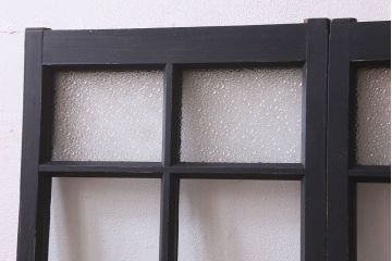 和製アンティーク　モダンな雰囲気漂うガラス戸(引き戸、建具)2枚組