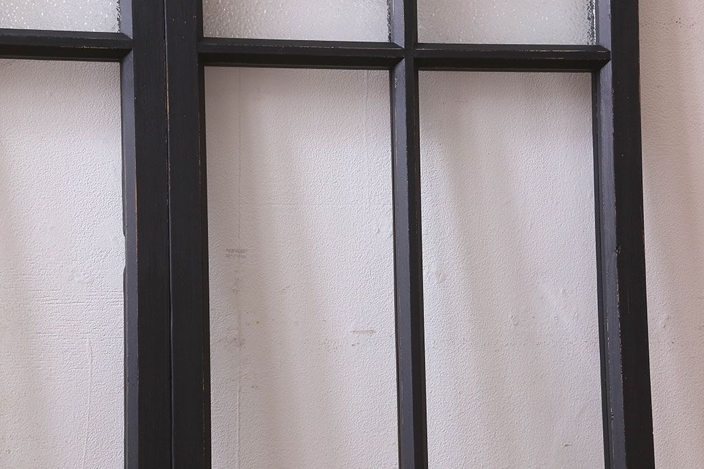 和製アンティーク　モダンな雰囲気漂うガラス戸(引き戸、建具)2枚組