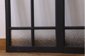 和製アンティーク　モダンな雰囲気漂うガラス戸(引き戸、建具)2枚組