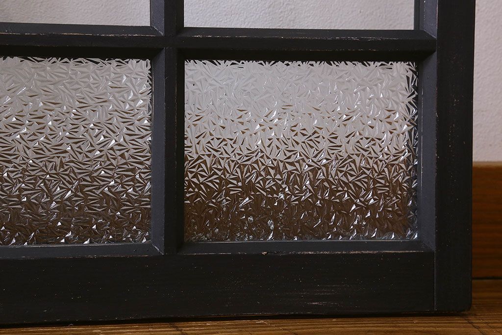 和製アンティーク　モダンな雰囲気漂うガラス戸(引き戸、建具)2枚組