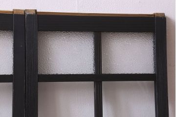 和製アンティーク　モダンな雰囲気漂うガラス戸(引き戸、建具)2枚組