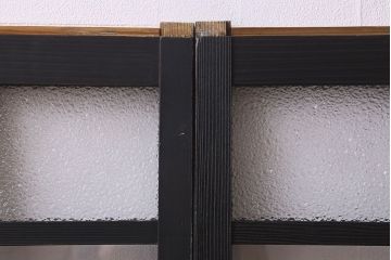 和製アンティーク　モダンな雰囲気漂うガラス戸(引き戸、建具)2枚組