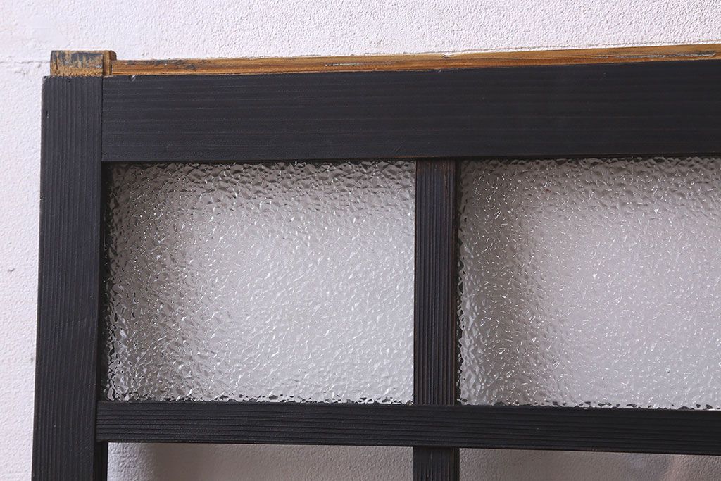 和製アンティーク　モダンな雰囲気漂うガラス戸(引き戸、建具)2枚組