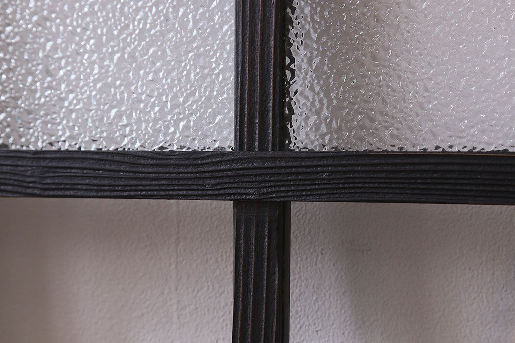 和製アンティーク　モダンな雰囲気漂うガラス戸(引き戸、建具)2枚組