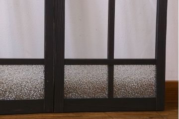 和製アンティーク　モダンな雰囲気漂うガラス戸(引き戸、建具)2枚組