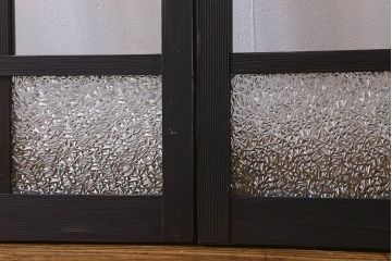和製アンティーク　モダンな雰囲気漂うガラス戸(引き戸、建具)2枚組