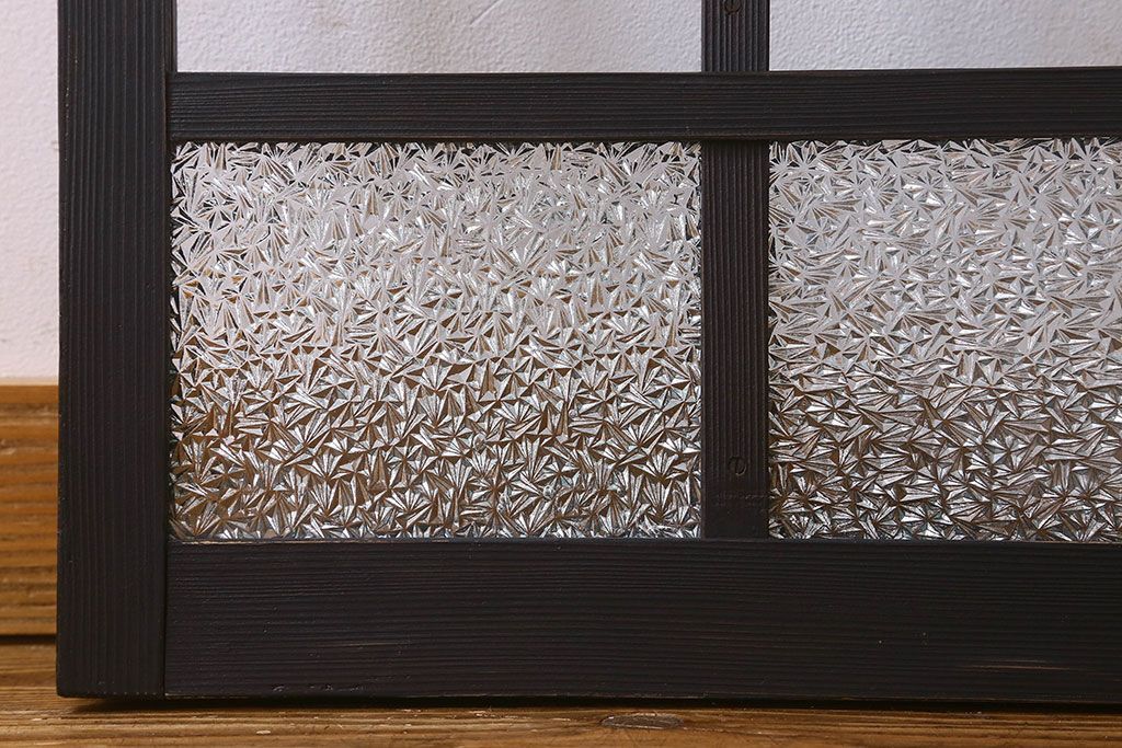 和製アンティーク　モダンな雰囲気漂うガラス戸(引き戸、建具)2枚組