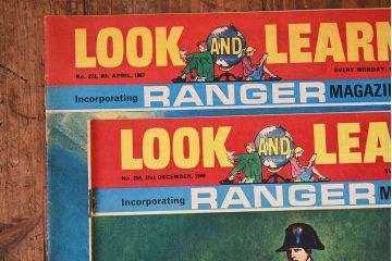 アンティーク雑貨　イギリスビンテージ　LOOK AND LEARN　週刊誌(コミック、雑誌)2冊セット