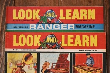アンティーク雑貨　イギリスビンテージ　LOOK AND LEARN　週刊誌(コミック、雑誌)2冊セット(1)