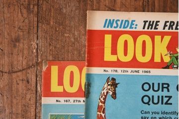 アンティーク雑貨　イギリスビンテージ　LOOK AND LEARN　週刊誌(コミック、雑誌)2冊セット(2)