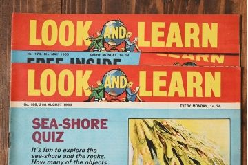 アンティーク雑貨　イギリス製　LOOK AND LEARN　ビンテージ雑誌(コミック、週刊誌)2冊セット