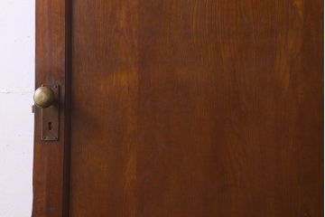 昭和レトロ　銀モールガラス入り　懐かしい雰囲気漂う木製ドア(扉)