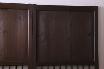 和製アンティーク　モダンな雰囲気漂うガラス入り格子帯戸(ガラス帯戸、板戸、格子戸)3枚組