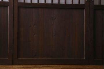 和製アンティーク　モダンな雰囲気漂うガラス入り格子帯戸(ガラス帯戸、板戸、格子戸)3枚組