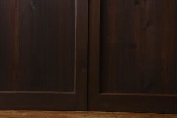 和製アンティーク　モダンな雰囲気漂うガラス入り格子帯戸(ガラス帯戸、板戸、格子戸)3枚組