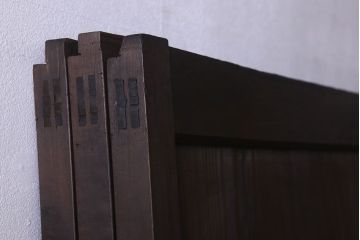 和製アンティーク　モダンな雰囲気漂うガラス入り格子帯戸(ガラス帯戸、板戸、格子戸)3枚組