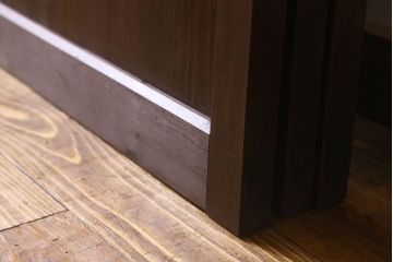 和製アンティーク　モダンな雰囲気漂うガラス入り格子帯戸(ガラス帯戸、板戸、格子戸)3枚組