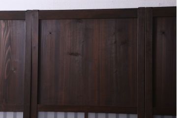 和製アンティーク　モダンな雰囲気漂うガラス入り格子帯戸(ガラス帯戸、板戸、格子戸)3枚組