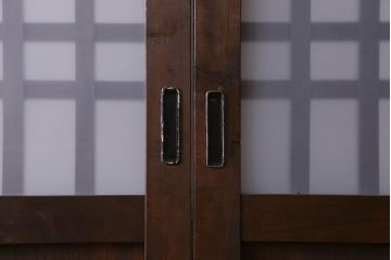 和製アンティーク　モダンな雰囲気漂うガラス入り格子帯戸(ガラス帯戸、板戸、格子戸)3枚組