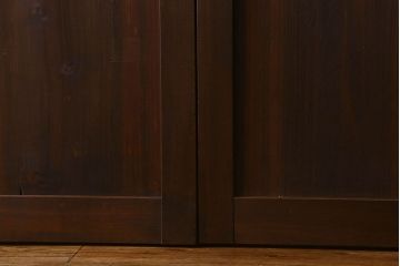 和製アンティーク　モダンな雰囲気漂うガラス入り格子帯戸(ガラス帯戸、板戸、格子戸)3枚組