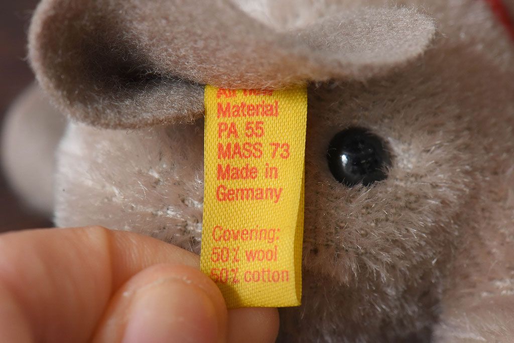 アンティーク雑貨　ビンテージ　シュタイフ社　ゾウのぬいぐるみ(人形)