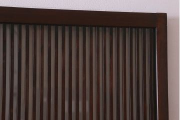 和製アンティーク　細かな格子が美しい　ガラス入り格子戸(引き戸、建具)4枚組