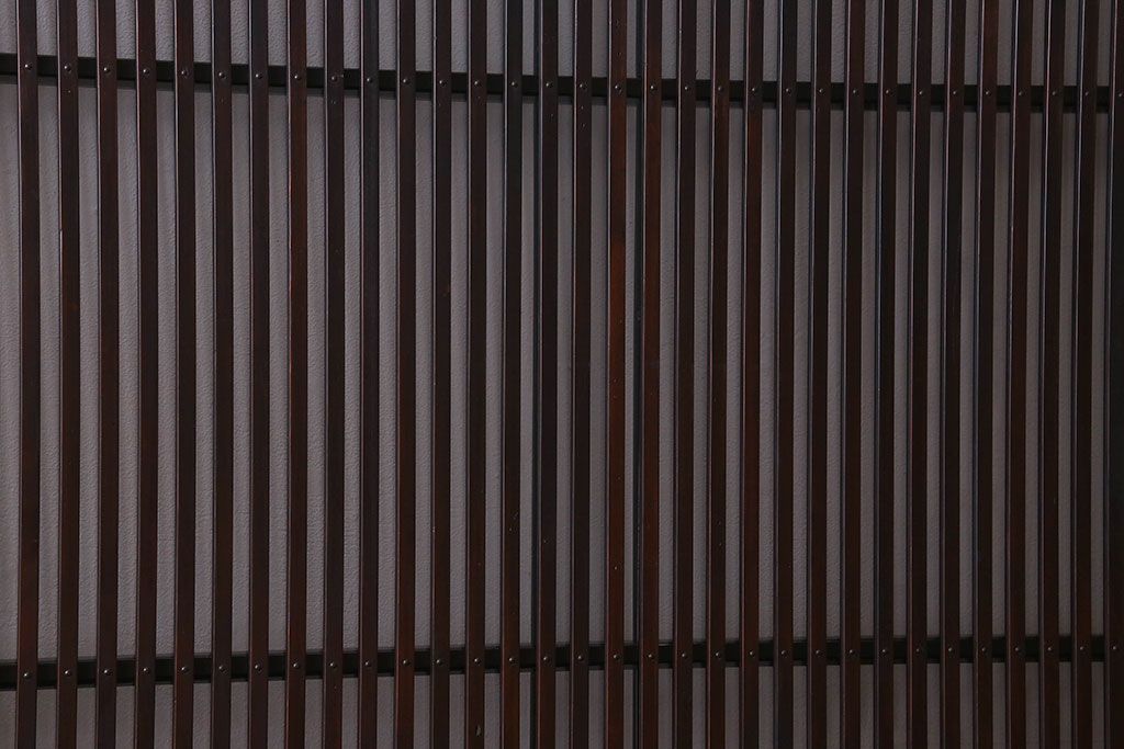 和製アンティーク　細かな格子が美しい　ガラス入り格子戸(引き戸、建具)4枚組