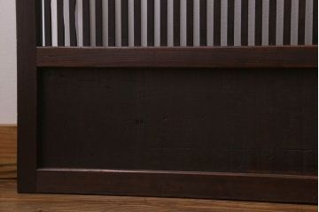 和製アンティーク　細かな格子が美しい　ガラス入り格子戸(引き戸、建具)4枚組