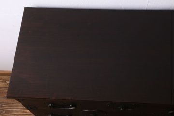 アンティーク家具　和製アンティーク　モダンな雰囲気漂う脚付きチェスト(引き出し、衣装箪笥)