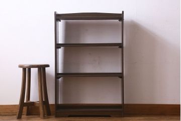 レトロ家具　昭和レトロ　ラワン材　深みのある色合いが魅力的な本棚(ディスプレイラック、飾り棚)